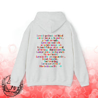 Love is Patient and Kind 1 Corinthians 13: 4-8 Back Designs Unisex Heavy Blend Hooded Sweatshirt! Free Shipping!!!