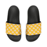 Vibrant Yellow Daisy Flower Print Summer Beach Slides, Women's PU Slide Sandals! Free Shipping!!!