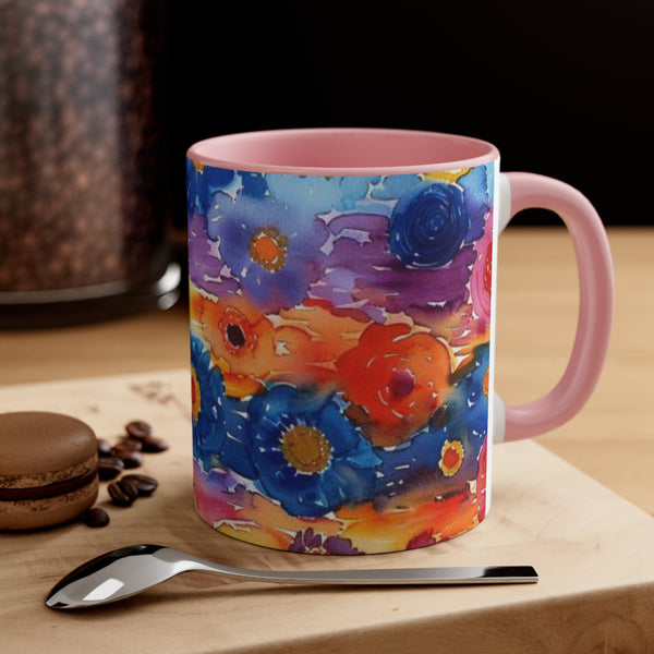Boho Watercolor Daisy Accent Coffee Mug, 11oz! Free Shipping! Great For Gifting! Lead and BPA Free!