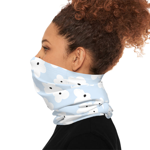 Pastel Blue Floral Lightweight Neck Gaiter! 4 Sizes Available! Free Shipping! UPF +50! Great For All Outdoor Sports!