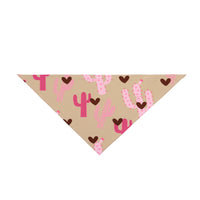 Brown and Beige Pink Cactus Chocolate Hearts Cow Print Pet Bandana! Foxy Pets! Free Shipping!!!