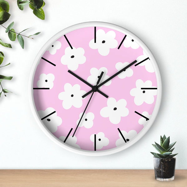 Retro Pastel Purple Florals Print Wall Clock! Perfect For Gifting! Free Shipping!!! 3 Colors Available!