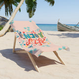 Enjoy Life Blue Flowers 100 Percent Cotton Backing Beach Towel! Free Shipping!!! Gift to a Friend! Travel in Style!