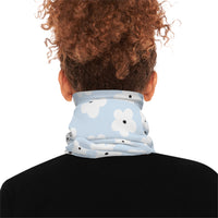 Pastel Blue Floral Lightweight Neck Gaiter! 4 Sizes Available! Free Shipping! UPF +50! Great For All Outdoor Sports!