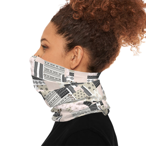 Quilted Sand Beige Print Lightweight Neck Gaiter! 4 Sizes Available! Free Shipping! UPF +50! Great For All Outdoor Sports!