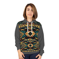 Grey and Teal Aztec Western Unisex Pullover Hoodie! All Over Print! New!!!