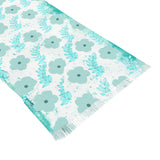 Aqua Distressed Boho Florals Lightweight Scarf! Use as a Hair Tie, Swimsuit Cover, Shawl! Free Shipping! Great For Gifting!