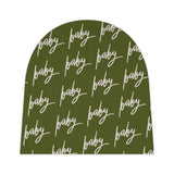 Green Baby Beanie in Cursive! Free Shipping! Great for Gifting!