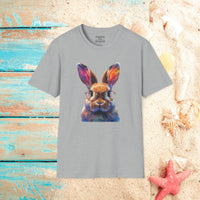 Easter Bunny With Glasses Unisex Graphic Tees! Spring Vibes! All New Heather Colors!!! Free Shipping!!!