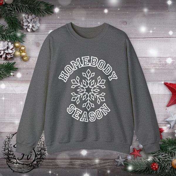 1 Homebody Season Snowflake Christmas Edition Unisex Heavy Blend Crewneck Sweatshirt! Winter Vibes!