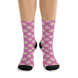 Light Pink Daisy Unisex Eco Friendly Recycled Poly Socks!!! Free Shipping!!! 58% Recycled Materials!