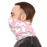 Pastel Pink Floral Lightweight Neck Gaiter! 4 Sizes Available! Free Shipping! UPF +50! Great For All Outdoor Sports!