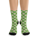 Light Green Daisy Unisex Eco Friendly Recycled Poly Socks!!! Free Shipping!!! 58% Recycled Materials!