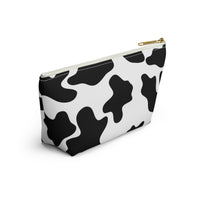 White and Black Cow Print Travel Accessory Pouch, Check Out My Matching Weekender Bag! Free Shipping!!!