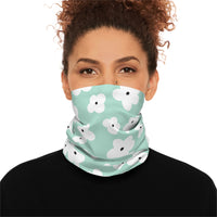 Pastel Green Floral Lightweight Neck Gaiter! 4 Sizes Available! Free Shipping! UPF +50! Great For All Outdoor Sports!