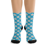 Turquoise Daisy Unisex Eco Friendly Recycled Poly Socks!!! Free Shipping!!! 58% Recycled Materials!