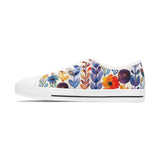 Boho Watercolor Floral Vines  Women's Low Top Sneakers! Free Shipping! Specialty Buy!