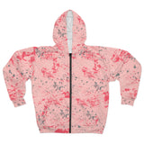 Pink Mineral Wash Unisex Full Zip Jacket! Polyester exterior, Fleece interior! Free Shipping!