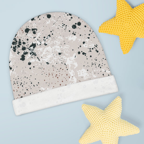 Latte Paint Splash Baby Beanie in Cursive! Free Shipping! Great for Gifting!