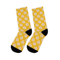 Yellow Daisy Unisex Eco Friendly Recycled Poly Socks!!! Free Shipping!!! 58% Recycled Materials!