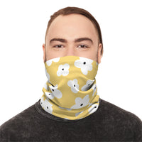 Pastel Yellow Floral Lightweight Neck Gaiter! 4 Sizes Available! Free Shipping! UPF +50! Great For All Outdoor Sports!