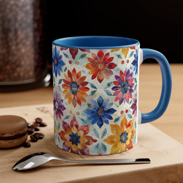 Boho Watercolor Star Accent Coffee Mug, 11oz! Free Shipping! Great For Gifting! Lead and BPA Free!