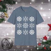 Snowflake Medley Unisex Graphic Tees! Winter Vibes! All New Heather Colors!!!