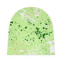 Green Paint Splash Baby Beanie in Cursive! Free Shipping! Great for Gifting!