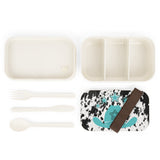 Western Cow Print and Teal Cowgirl Hat Bento Lunch Box! Free Shipping!!! Great For Gifting! BPA Free!