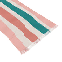 Boho Pink and Teal Stripes Lightweight Scarf! Use as a Hair Tie, Swimsuit Cover, Shawl! Free Shipping! Great For Gifting!