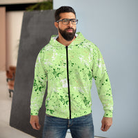 Green Mineral Wash Unisex Full Zip Jacket! Polyester exterior, Fleece interior! Free Shipping!
