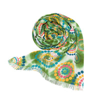 Boho Tie Dye Green Lightweight Scarf! Use as a Hair Tie, Swimsuit Cover, Shawl! Free Shipping! Great For Gifting!