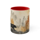 Acid Wash Black Bears Grey and Orange Autumn Accent Coffee Mug, 11oz! Multiple Colors Available! Fall Vibes!