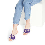Vibrant Purple Daisy Flower Print Summer Beach Slides, Women's PU Slide Sandals! Free Shipping!!!