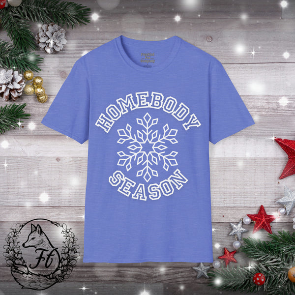 1 Homebody Season Winter Snowflake Christmas Edition Unisex Graphic Tees! Winter Vibes! All New Heather Colors!!!