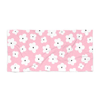 Dusty Pink Hippie Flower 100 Percent Cotton Backing Beach Towel! Free Shipping!!! Gift to a Friend! Travel in Style!