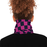 Black and Dark Pink Plaid Lightweight Neck Gaiter! 4 Sizes Available! Free Shipping! UPF +50! Great For All Outdoor Sports!