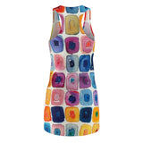 Boho Watercolor Tiles Women's Racerback Dress! Free Shipping! Sun Dress, Sleep Shirt, Swim Cover Up!