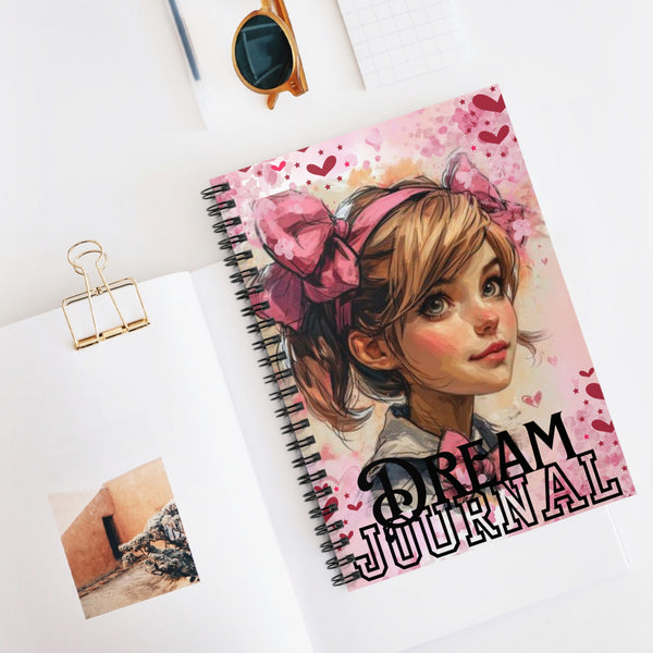 Valentines Day Dream Journal Red Hearts Younger Gal Floral Spiral Notebook - Ruled Line! Perfect For Gifting!