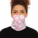 Pastel Pink Floral Lightweight Neck Gaiter! 4 Sizes Available! Free Shipping! UPF +50! Great For All Outdoor Sports!