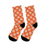 Dark Orange Daisy Unisex Eco Friendly Recycled Poly Socks!!! Free Shipping!!! 58% Recycled Materials!