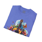 Butterfly Guitar Medley Western Purple Butterflies Unisex Graphic Tees! Spring Vibes! All New Heather Colors!!! Free Shipping!!!