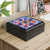 Purple Blue Boho Dreams Jewelry Box! Ceramic Tile Top! Fast and Free Shipping!!!