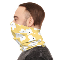 Pastel Yellow Floral Lightweight Neck Gaiter! 4 Sizes Available! Free Shipping! UPF +50! Great For All Outdoor Sports!