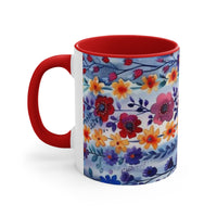 Boho Tropical Watercolor Florals Accent Coffee Mug, 11oz! Free Shipping! Great For Gifting! Lead and BPA Free!
