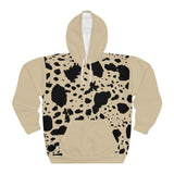 Cow Print and Cream Unisex Pullover Hoodie! All Over Print! New!!!