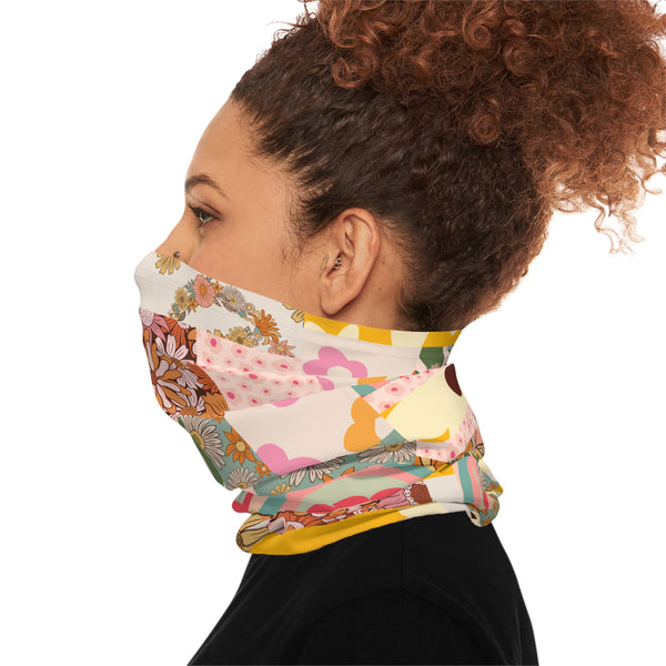 Boho Mauve Pink Quilt Lightweight Neck Gaiter! 4 Sizes Available! Free Shipping! UPF +50! Great For All Outdoor Sports!