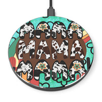 Hippie Mama Cow Print Cactus Floral Retro Wireless Phone Charger! Free Shipping!!!