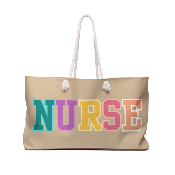 Cream Rainbow Pastel Nurse Vacation Travel Weekender Bag! Free Shipping!!!