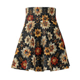 Western Black and Brown Florals Women's Skater Skirt! Free Shipping!